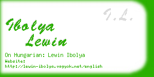 ibolya lewin business card